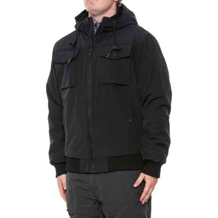 Hawke & Co Sherpa-Lined Hood Soft Shell Bomber Jacket - Insulated in Black