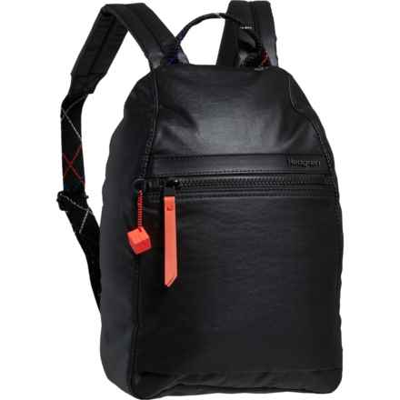 Hedgren Vogue RFID Backpack - Small, Creased Black-Coral in Creased Black/Coral