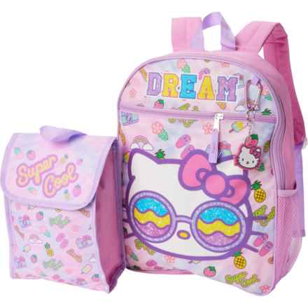 Hello Kitty Backpack, Lunch Tote, Key Chain and Carabiner Set - 4-Piece (For Girls) in Multi