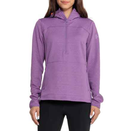 Helly Hansen Powderqueen Midweight Base Layer Top - Zip Neck, Long Sleeve in Crushed Gra