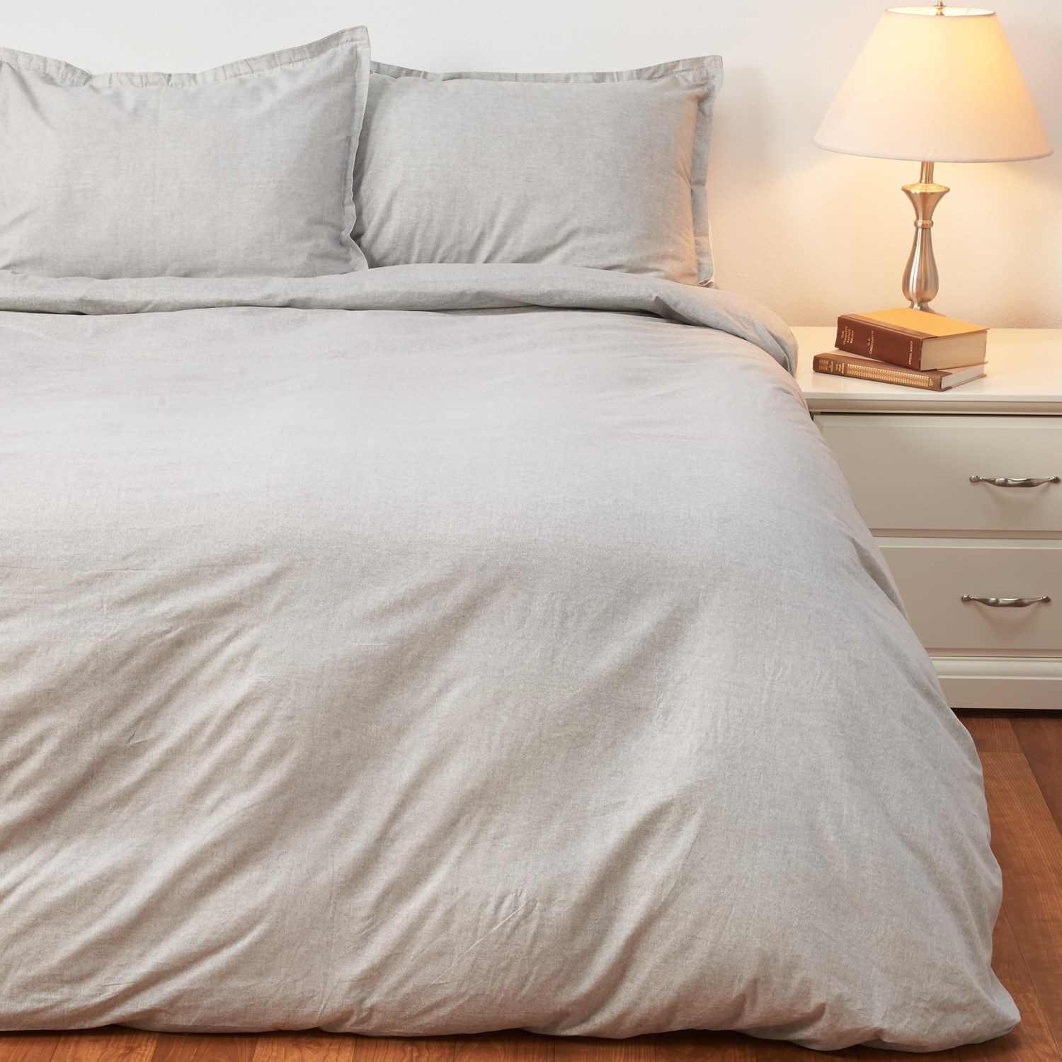 Heritage Home 100 Organic Cotton Duvet Set Queen Silver