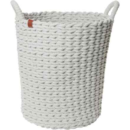 Heritage Living Cotton Rope Large Hamper - 16.5x19” in Gray