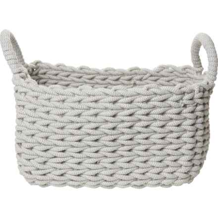 Heritage Living Cotton Rope Storage Tote - 17.5x14x10” in Gray