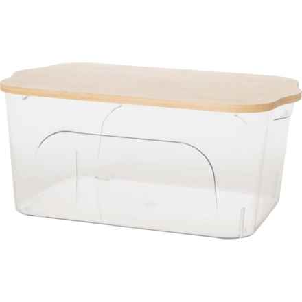 Heritage Living Multipurpose Storage Bin with Lid - Small, 12.4x8.1x5.5” in Clear