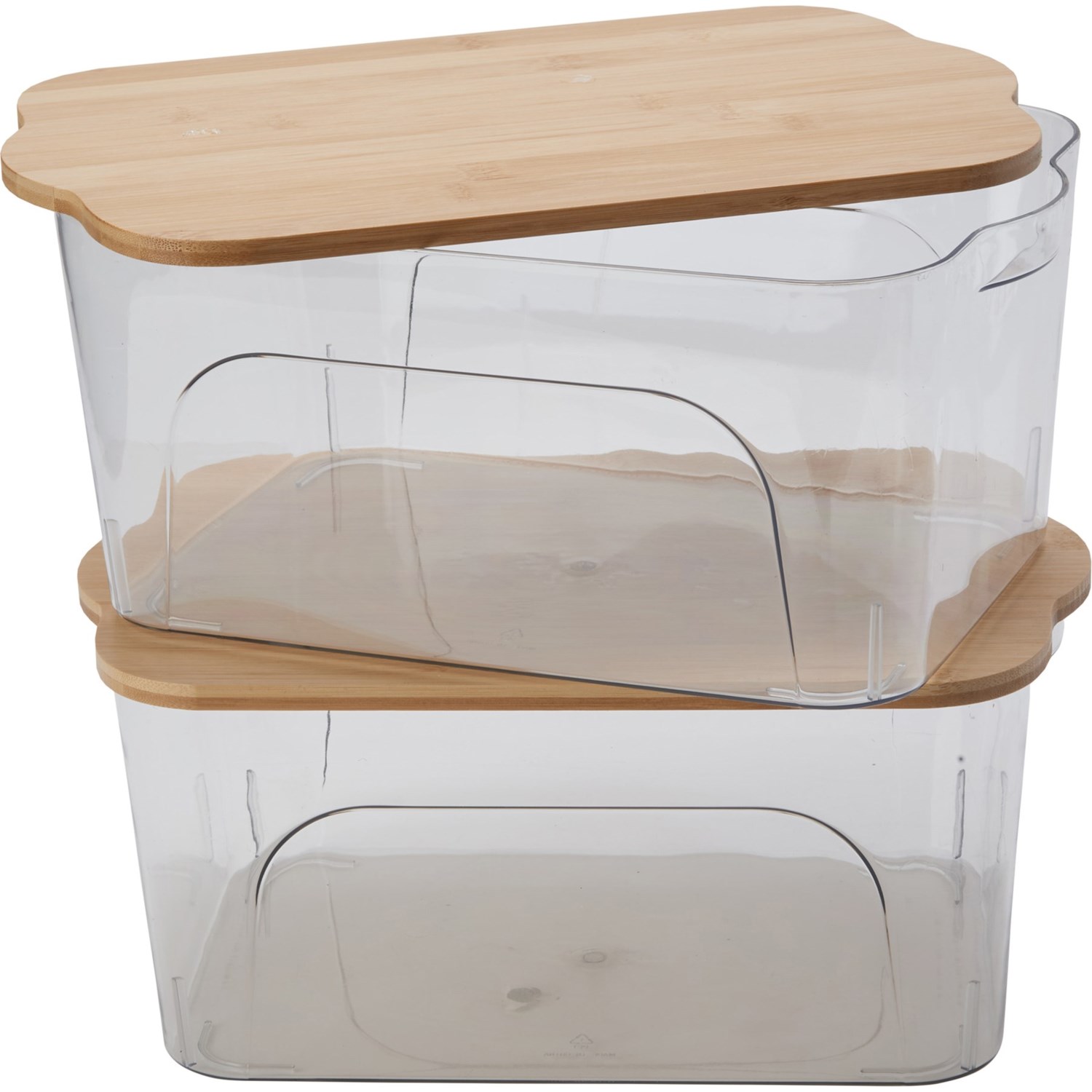Heritage Living Multipurpose Storage Bins with Bamboo Lid Set of 2
