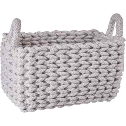 Heritage Living Small Cotton Rope Storage Tote - 14x10x8.5” in Gray