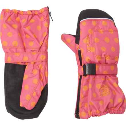 Hestra Long Zip PrimaLoft® Mittens - Waterproof, Insulated (For Infant and Toddler Girls) in Pink Print