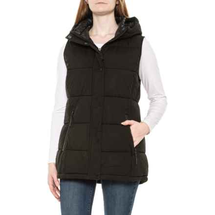 HFX Mechanical Stretch Short Hooded Vest - Insulated in Black