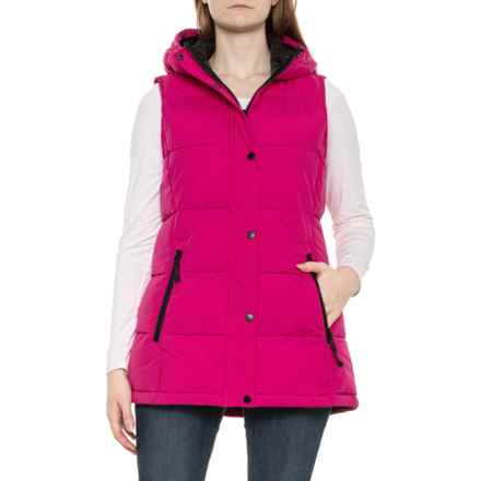 HFX Mechanical Stretch Short Hooded Vest - Insulated in Magenta