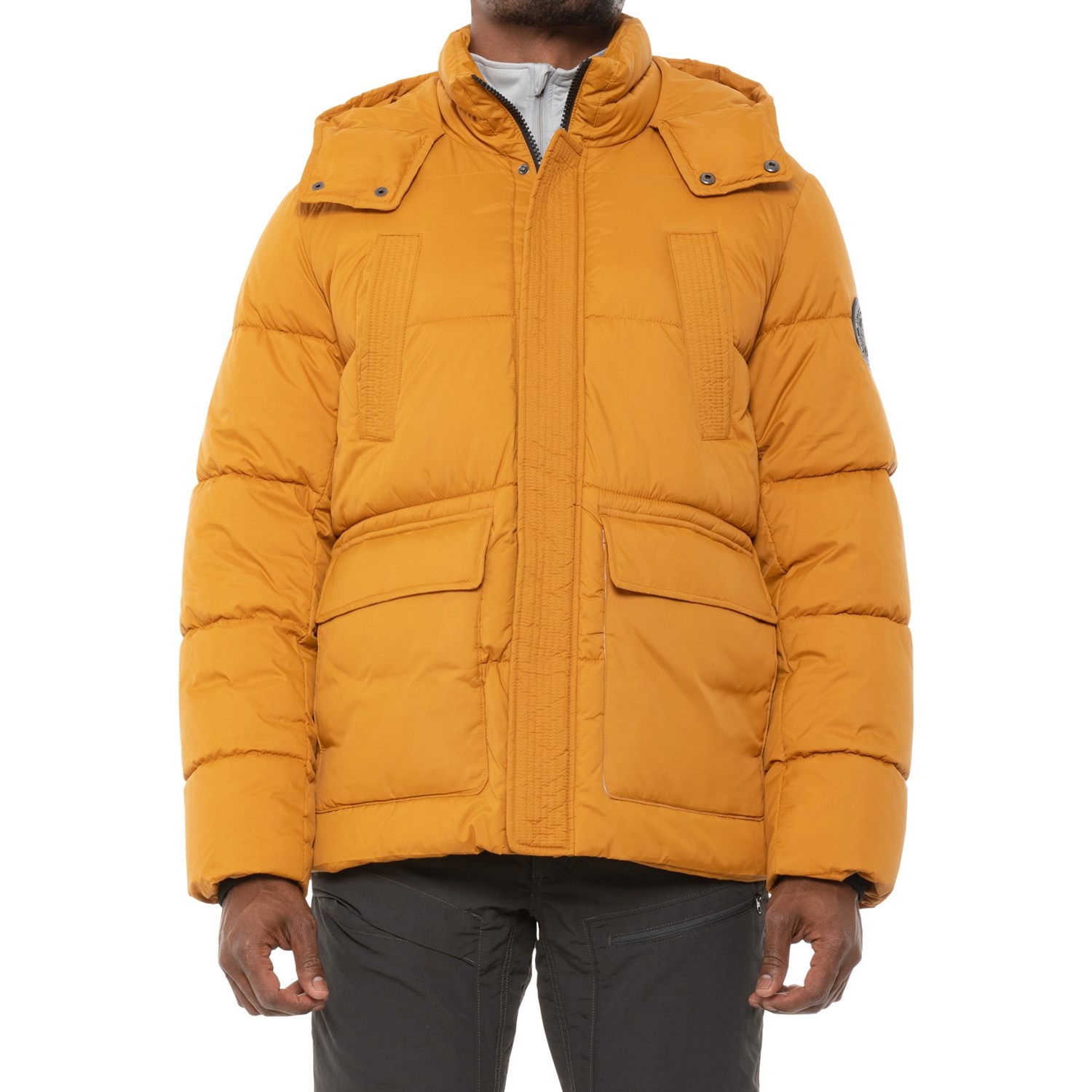 mustard puffer jacket mens