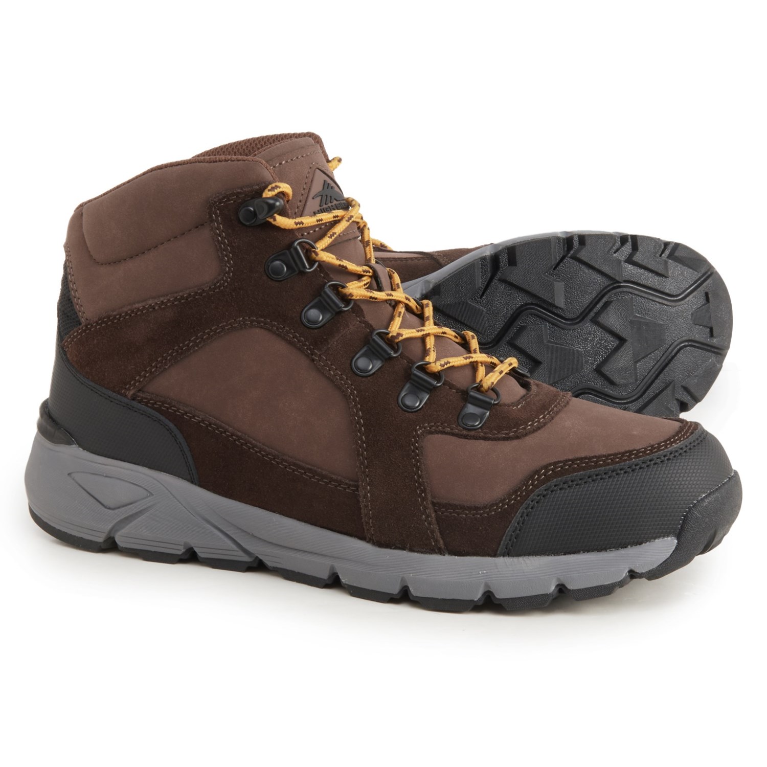 dark brown hiking boots