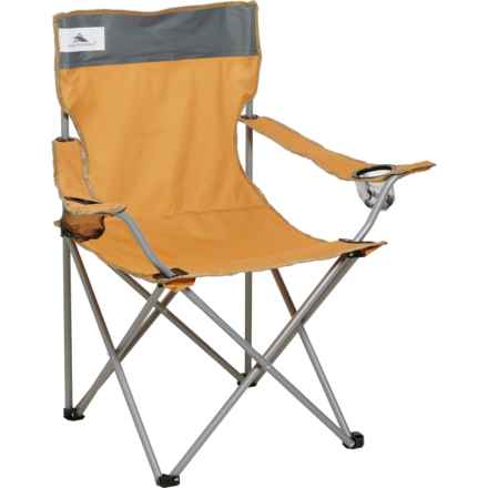 High Sierra Extra-Wide High-Back Sling Chair with Cup Holders in Brown/Grey
