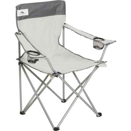 High Sierra High-Back Quad Chair with Cup Holders in Light Grey/Dark Grey Stripe
