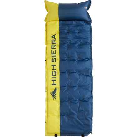 High Sierra Self-Inflating Sleeping Pad with Pillow in Blue/Yellow