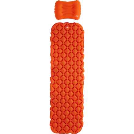 High Sierra Sleeping Pad with Pillow - Inflatable in Orange