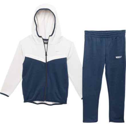 Hind Little Boys Tricot Knit Jacket and Joggers Set in Dark Blue