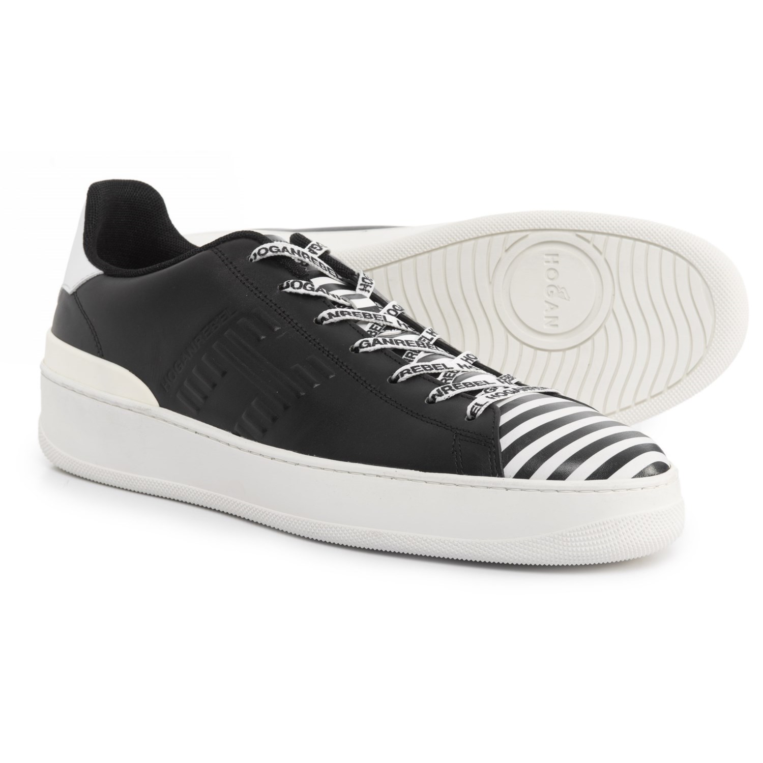 HOGAN Made in Italy Lace-Up Sneakers – Leather (For Men)