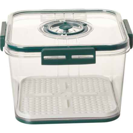 Home Essentials Fresh and Seal Produce Storage Crisper with Use-By Dial Lid - 84.5 oz. in Green Clear