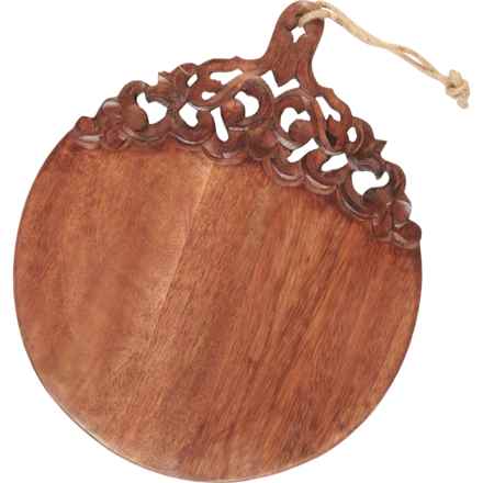 Home Essentials Round Carved Cutting Board in Brown
