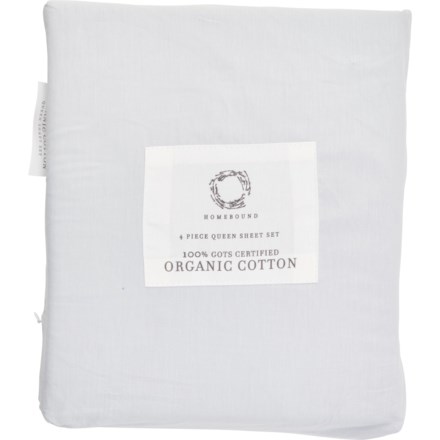 Homebound Queen Organic Cotton Sheet Set in Spa Blue
