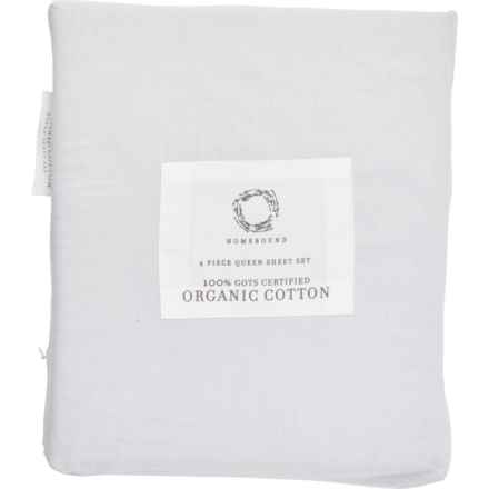 Homebound Queen Organic Cotton Sheet Set in Spa Blue