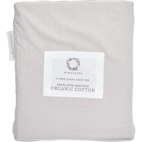 Homebound Queen Organic Cotton Sheet Set in Titanium
