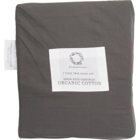 Homebound Twin Organic Cotton Sheet Set in Graphite