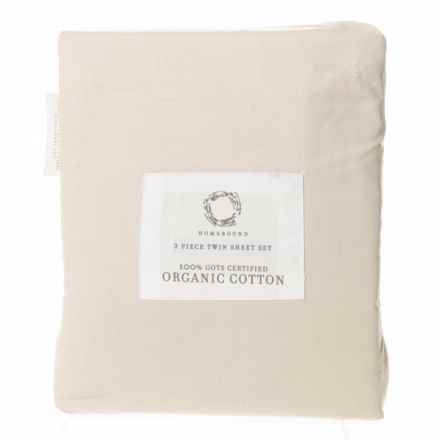 Homebound Twin Organic Cotton Sheet Set in Sand