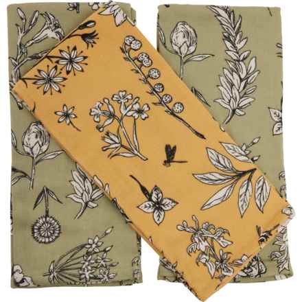 Homewear Citrus Floral Kitchen Towel Set - 3-Pack, 18x28” in Green Yellow