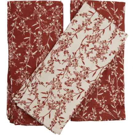 Homewear Dancing Floral Kitchen Towel Set - 3-Pack, 18x28” in Red