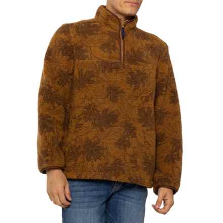 Horizon by Bass Creek Outfitters Sherpa Jacket - Zip Neck in Dark Tan Leaves