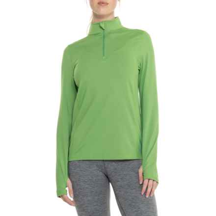 Hot Chillys Mec Printed Base Layer Mock Turtleneck - UPF 30+, Zip Neck, Long Sleeve in Forest Green