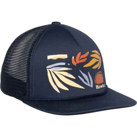 Howler Brothers Abstract Savannah Structured Trucker Hat in Navy/Abstract Savannah