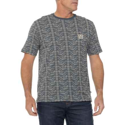 Howler Brothers Jacquard T-Shirt - Short Sleeve in Navy/Pictograph Jacquard