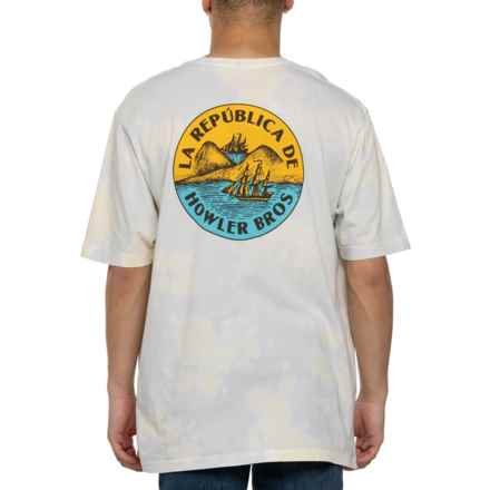 Howler Brothers La Republica Cotton T-Shirt - Short Sleeve in Light Blue Tie Dye