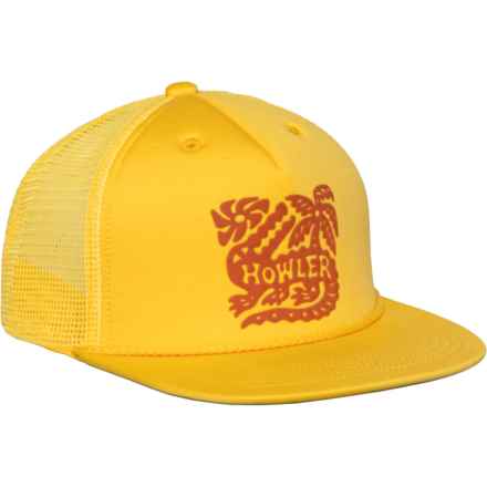 Howler Brothers Structured Trucker Hat in Gold/Gator Palm