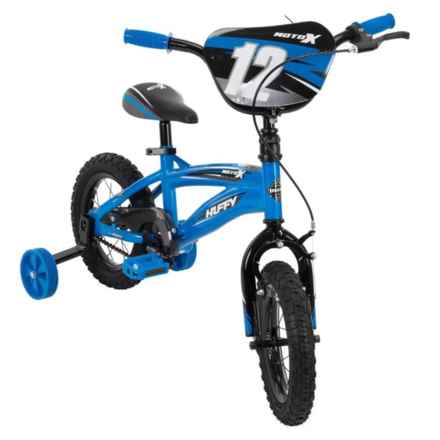 Huffy MotoX Quick Connect Bike with Training Wheels - 12” (For Boys) in Blue/Black