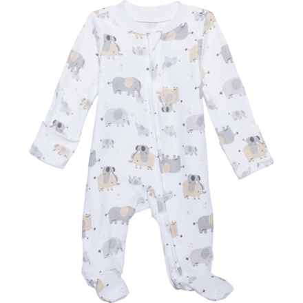 HUGGIES Infant Boys Baby Footed Coverall - Long Sleeve in White