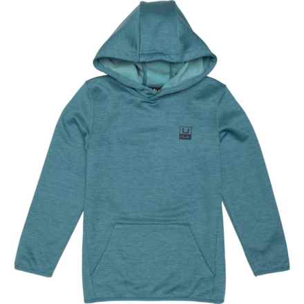 Huk Big Boys Cold Front+ Hoodie in Storm Blue Heather