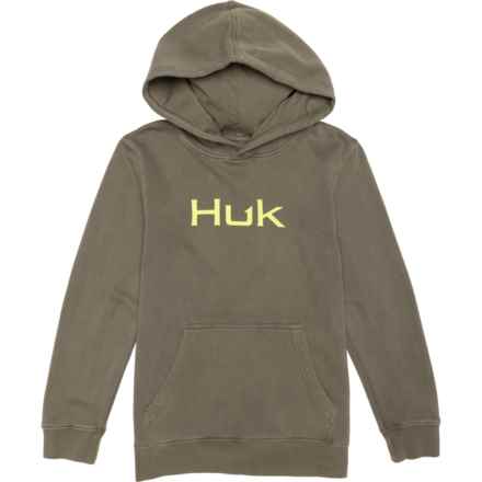 Huk Big Boys Logo Hoodie in Moss