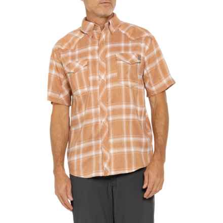 Huk Diamond Back Current Plaid Shirt - Short Sleeve in Sunburn