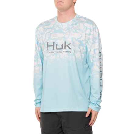 Huk Icon X Inside Reef Fade Shirt - UPF 50+, Long Sleeve in Crystal Blue