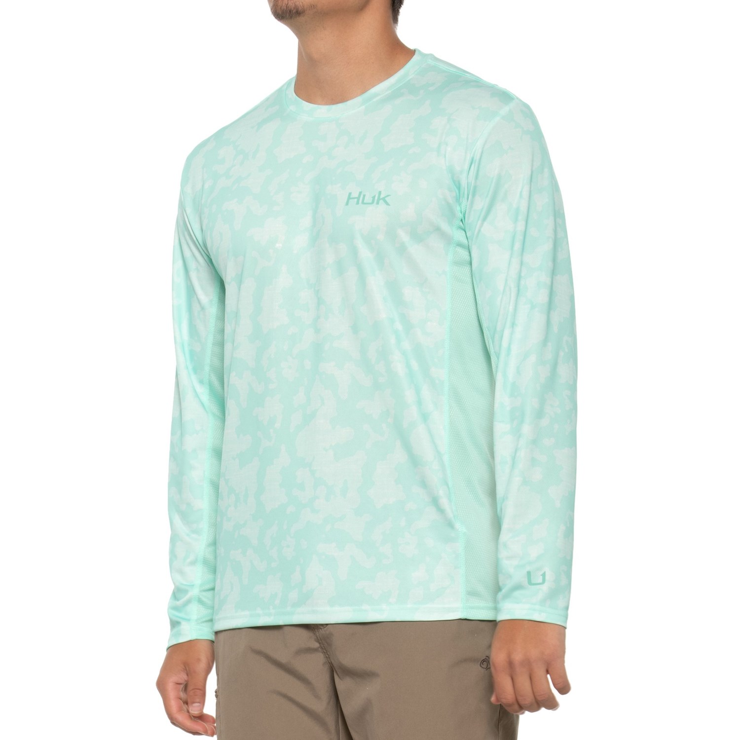 Chemise Huk Icon X Performance Crew - Homme - Taille XL - Bleu - Manches Longues UPF 50+
