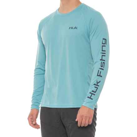 Huk KC Tuna Tail Pursuit Fishing Shirt - UPF 50+, Long Sleeve in Porcelain Blue