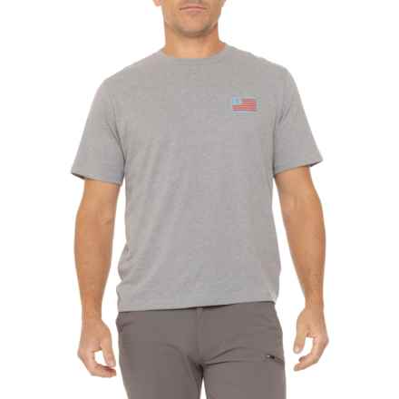 Huk Logo and Bars T-Shirt - Short Sleeve in Heather Grey