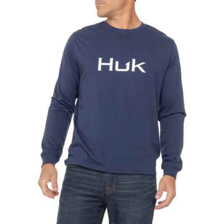 Huk Logo T-Shirt - Long Sleeve in Naval Academy