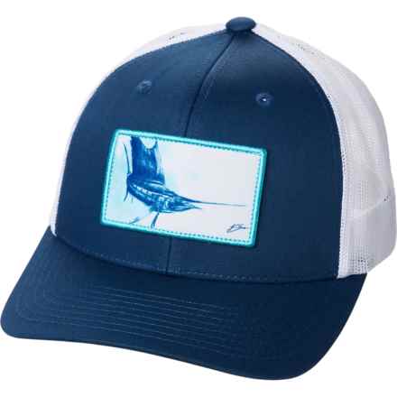 Huk Patch Light Trucker Hat in Sargasso Sea