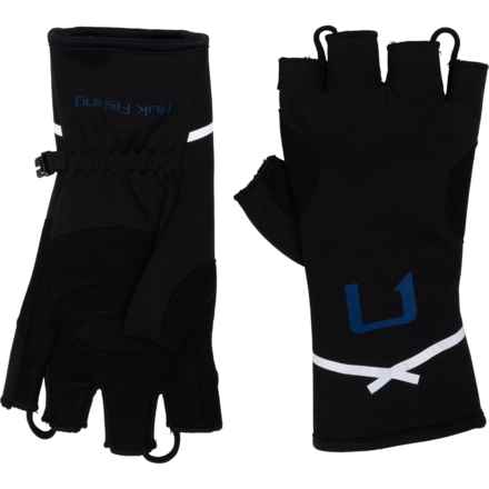 Huk Power Stretch Fingerless Gloves in Heather Black
