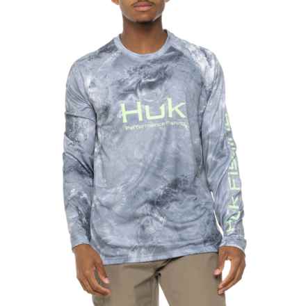 Huk Pursuit Mossy Oak Printed Shirt - UPF 50+, Long Sleeve in Moe Cw Slvrsky