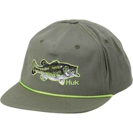 Huk Stitch Fish Rope Trucker Hat in Moss